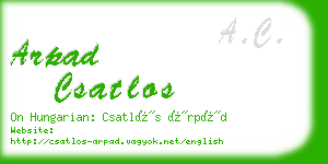 arpad csatlos business card